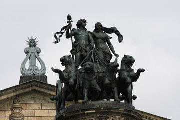 Details on the Semper Opera House (Semperoper), Dresden, Saxony, Germany