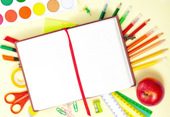 Back to School Background with Notebook and Colorful