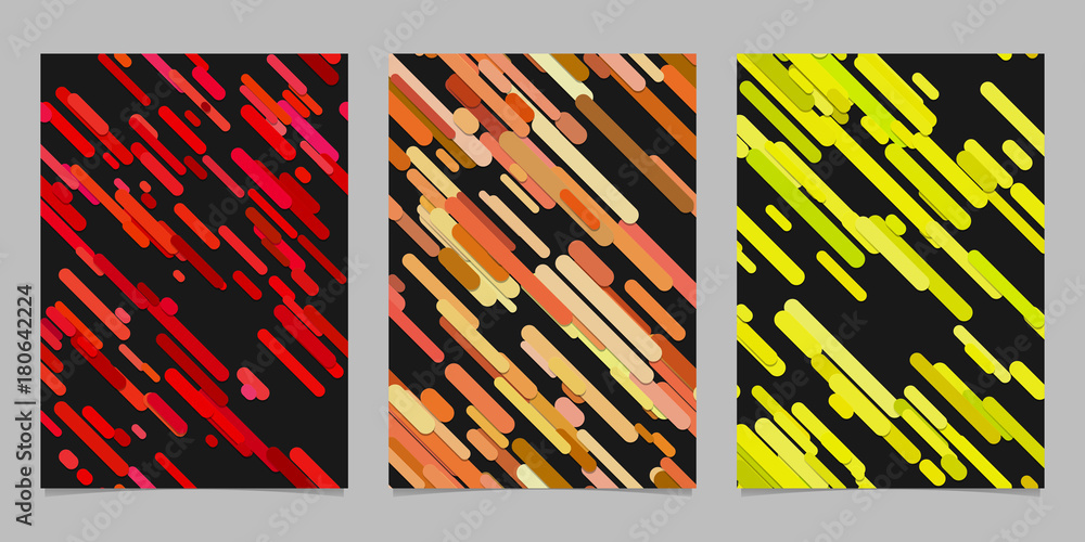 Poster seamless chaotic rounded diagonal stripe pattern brochure template set - vector poster background de