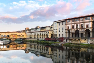 Deurstickers Vasari corridor and Ponte Vecchio over the Arno River, florence © jon_chica