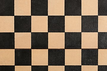 Old empty chessboard