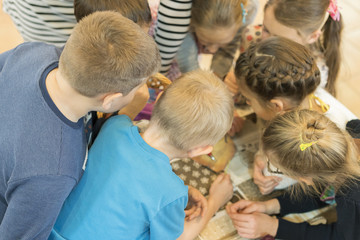 group of children decide the task