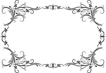 Vintage black frame with empty place for your text or other design, vector illustration greeting card.