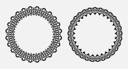 Obraz premium Pair of black vector round frames for your design.