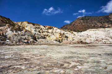 the crater of an active volcano on the island of Nisyros.