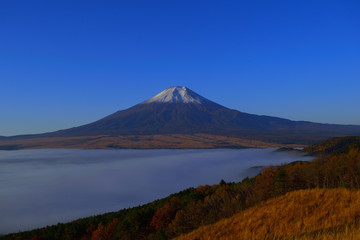 Mt.Fuji and the sea of clouds from the hill of Oshino village Japan 11/13/2017