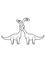 pärchen paar liebe verliebt verknotet hals knoten lustig langhals süß niedlich klein groß kind comic cartoon dinosaurier saurier dino hals