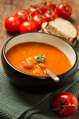 Tomato soup with meatballs