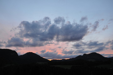 abendhimmel im kleinwalsertal