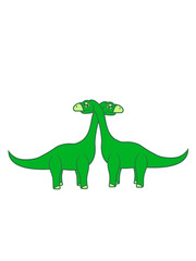 pärchen liebe verliebt paar langhals süß niedlich klein groß kind comic cartoon dinosaurier saurier dino hals
