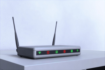 an internet router (3d rendering)