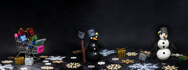 Black Friday abstract photo. Happy Merry Christmas.