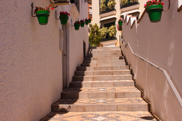 Fototapeta premium Street. Beautiful Spanish street. Costa del Sol, Andalusia, Spain.