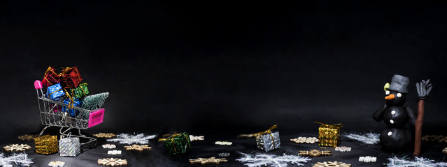 Black Friday abstract photo. Happy Merry Christmas.