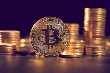 golden bitcoin, conceptual image for crypto currency
