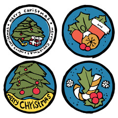 Set of Christmas and New Year emblems