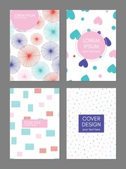Collection of creative universal cards. Beautiful backgrounds. Applicable for banner, poster, card, cover, invitation, brochure. Vector template. Isolated. - 180649848
