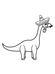 mexikaner südamerika sombrero mustache schnurrbart hut mütze party feiern rassel musik langhals süß niedlich klein groß kind comic cartoon dinosaurier saurier dino hals
