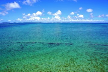 Azure blue water in Okinawa, Japan 
