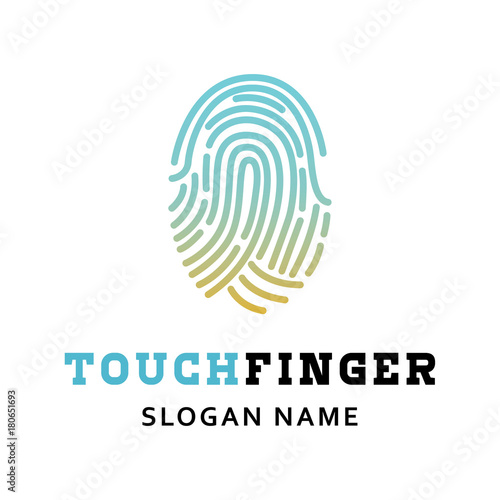 "Logo finger print design illustration" Stock image and royalty-free