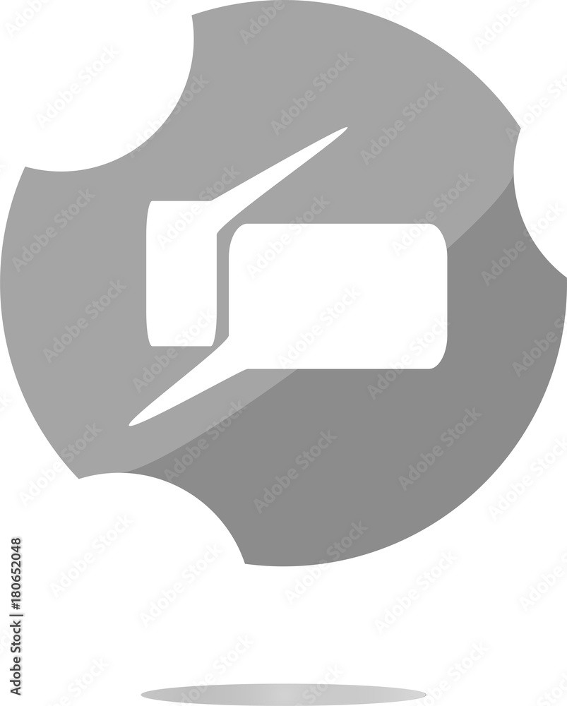 Poster glossy speech bubble web button icon . flat sign isolated on white background