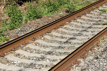 Rails and sleepers of the railway