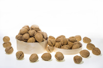 Christmas nuts on white background.