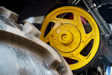 Yellow circle of tractor
