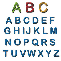  retro alphabet, vector illustration