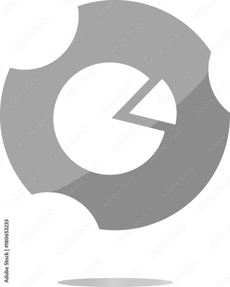 Aufkleber graph icon on round button isolated on white