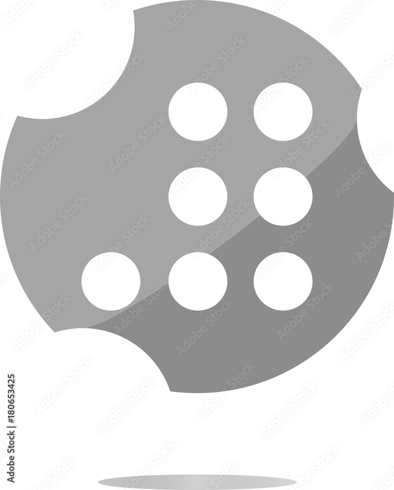 Aufkleber empty white abstract circles on web button (icon) isolated on white