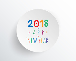 Happy new 2018 year. Greetings card. Colorful design. Vector illustration.