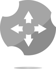 arrow set on web icon (button) . Trendy flat style sign isolated on white background