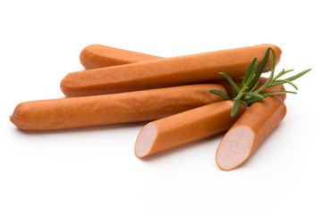 Fresh sausage isolated over white background.