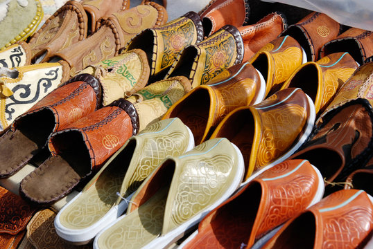 Mongolian leather slippers