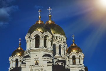 View of ascension Cathedral in the city of Novocherkassk, Russia