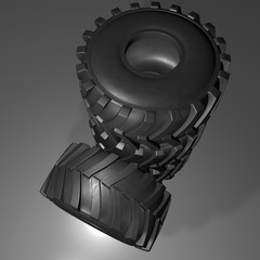 Tractor tire. 3D render