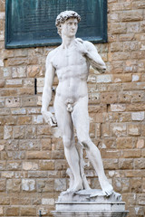 Obraz premium Statue of David at Piazza della Signoria in Florence