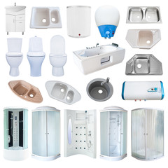 set of bathroom equipment, isolated