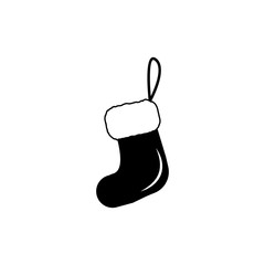 Christmas boot for gifts, Santa's boot icon. Simple Christmas, New Year icon. Can be used as web element, playing design icon