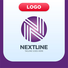 Creative Letter N Logo design vector template Linear. Type Character Symbol Logotype.