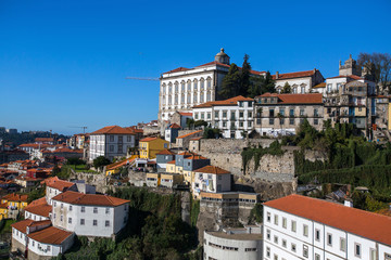 Fototapeta na wymiar View of the old downtown Porto, Portugal.