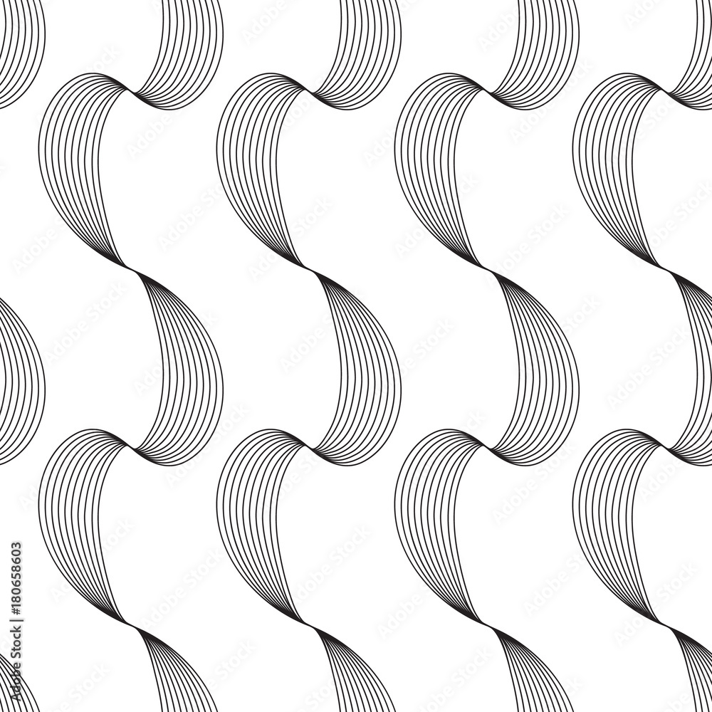 Aufkleber seamless ripple pattern. repeating vector texture. wavy graphic background. simple linear waves.