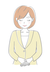 スーツ姿の女性　お辞儀