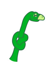 Naklejka premium gesicht kopf knoten lustig langhals süß niedlich klein groß kind comic cartoon dinosaurier saurier dino hals