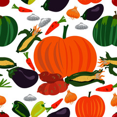 Thanksgiving vegetable seamless pattern