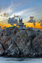 The castle "Swallow's nest". The village of Gaspra on the Crimean