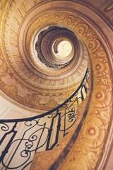 Spiral staircase in old monastery