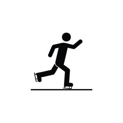 Ice skating icon. Simple winter games icon. Can be used as web element, playing design icon