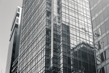 Obraz premium commercial building in Hong Kong with B&W color 